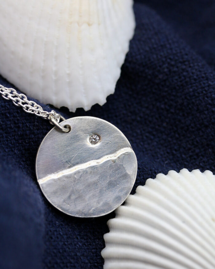 SEA STAR Pendant 0.230ct Melee Ocean Diamond 925 Sterling Silver
