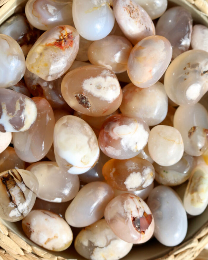 Flower Agate tumble stone