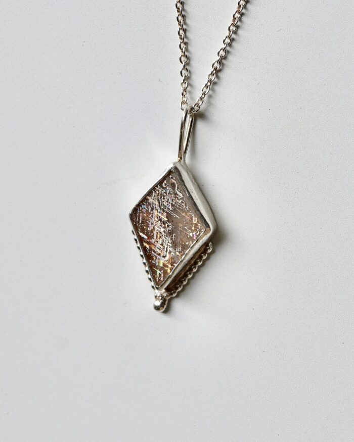 Rainbow Lattice 925 Sterling Silver Necklace - "Helios"