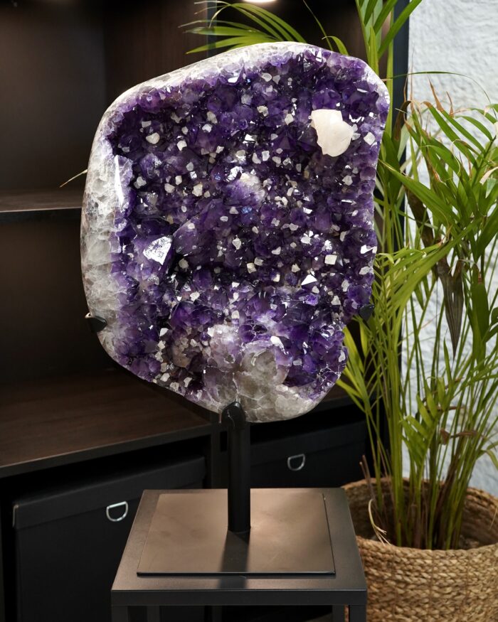 Amethyst with Calcite on Stand - Brazil