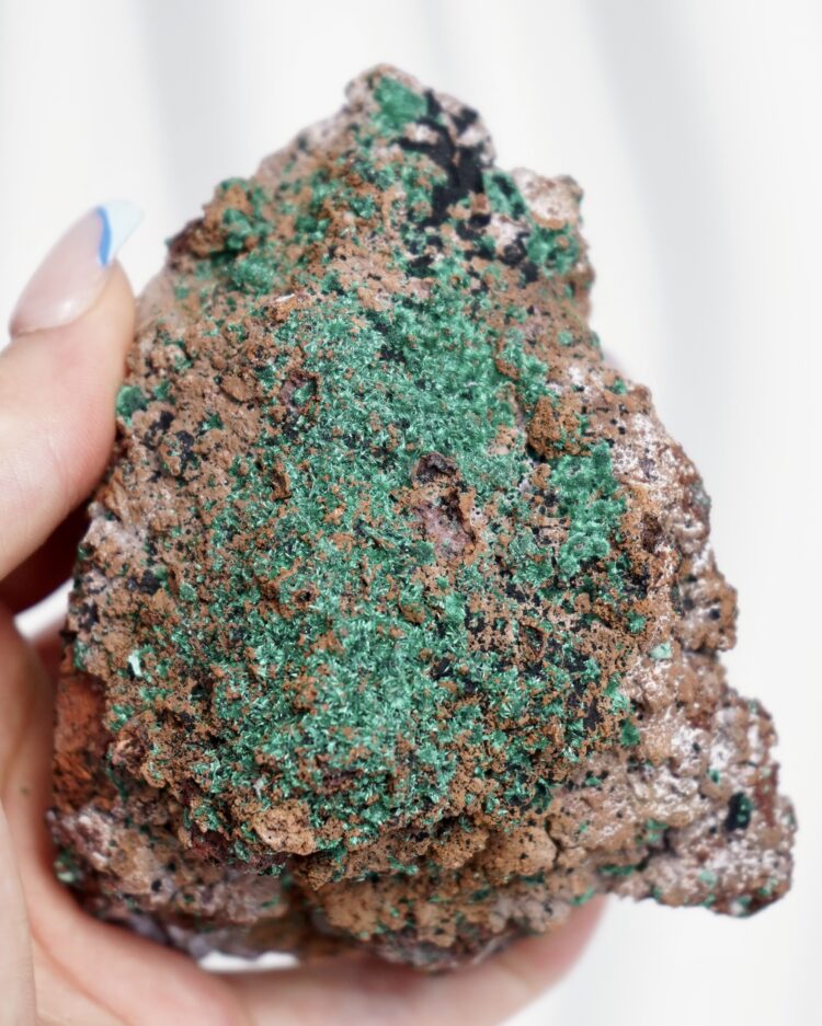 Brochantite on Smokey Quartz