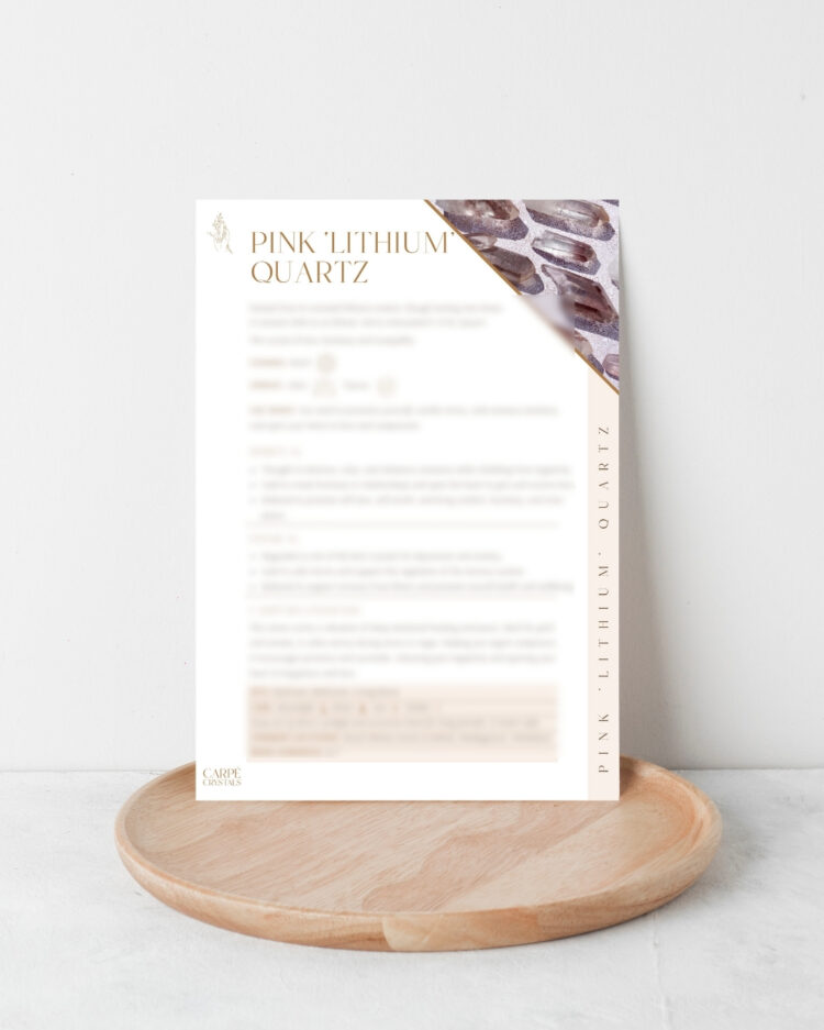 Pink Lithium Quartz Property Card