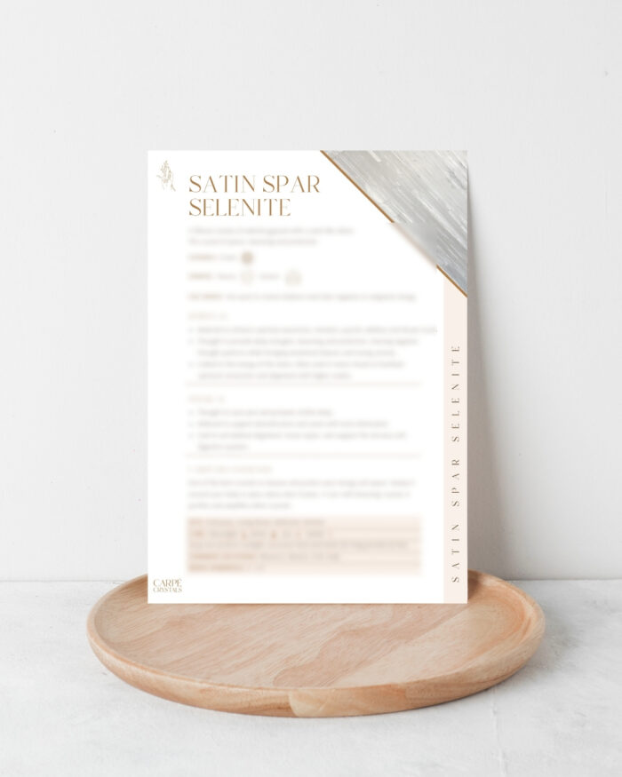 satin spar selenite property card