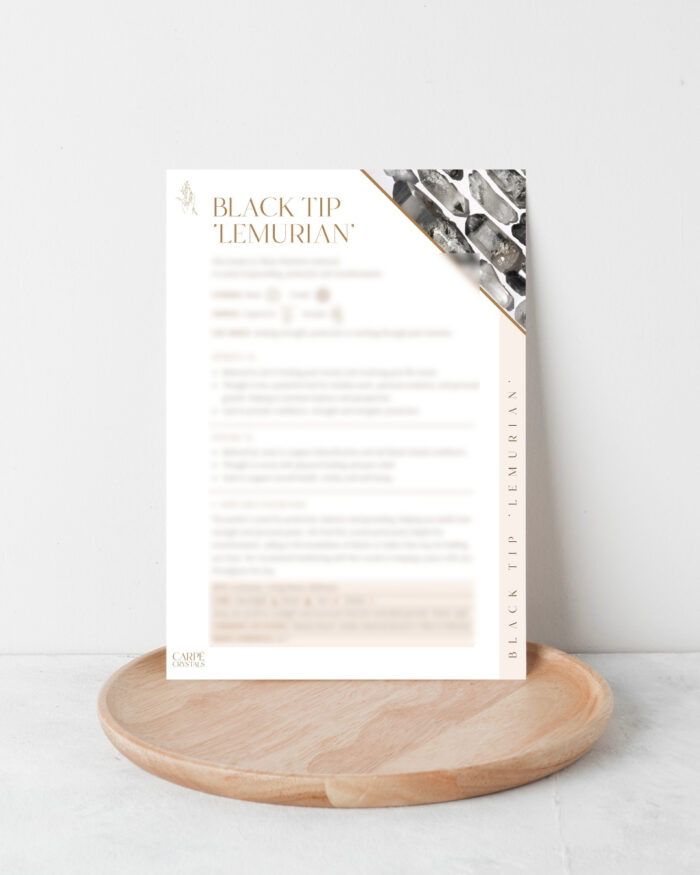 Black Tip Lemurian Quartz Property Card