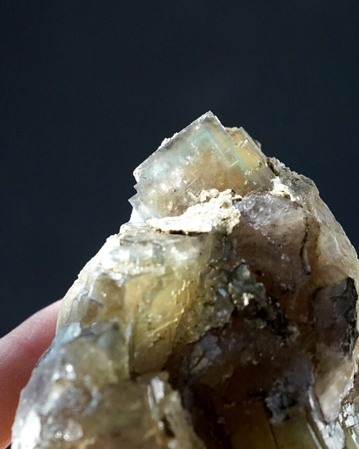 Yellow Fluorite with Pyrite - El Hammam
