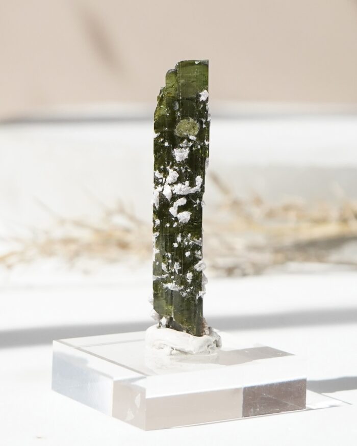 green tourmaline and lepidolite