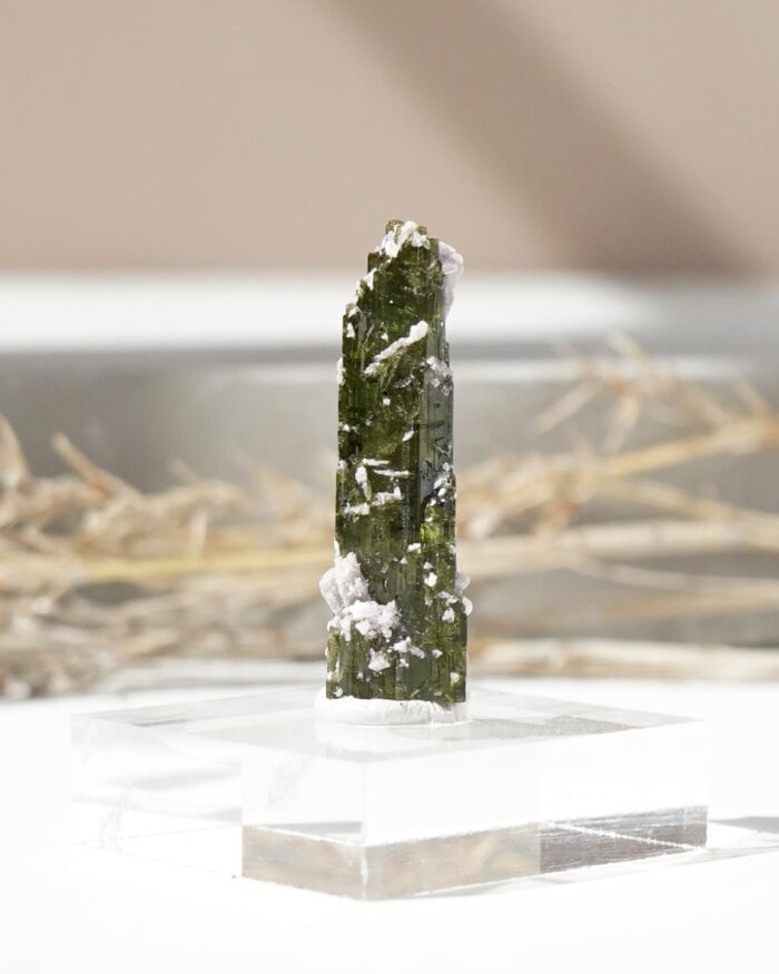 green tourmaline and lepidolite