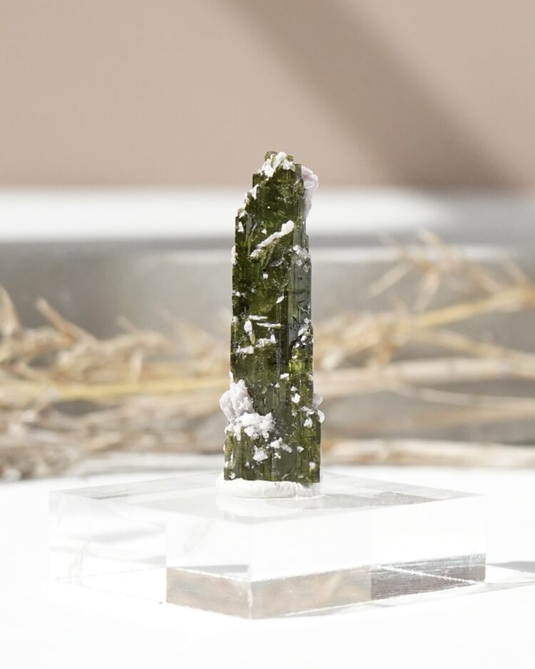 green tourmaline and lepidolite