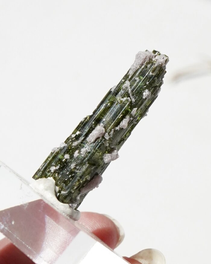 green tourmaline and lepidolite