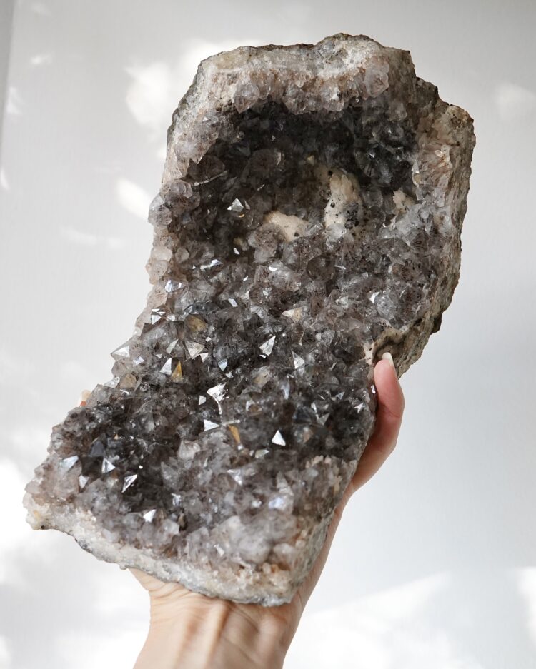 Large Goethite included Amethyst with Calcite