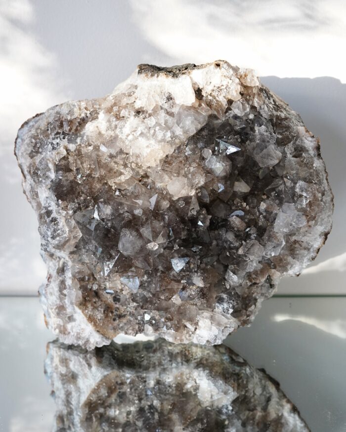 Large Goethite included Lilac Amethyst with Calcite and Quartz